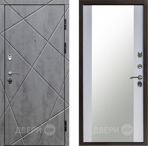 Дверь Престиж Лучи Зеркало Белый софт в Жуковский