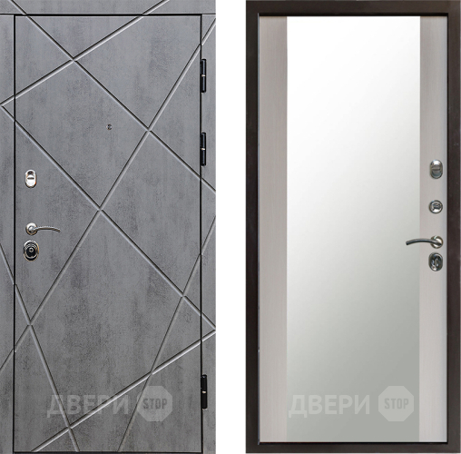 Входная металлическая Дверь Престиж Лучи Зеркало Лиственница белая в Жуковский