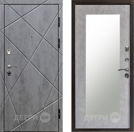 Дверь Престиж Лучи Зеркло Пастораль Бетон светлый в Жуковский