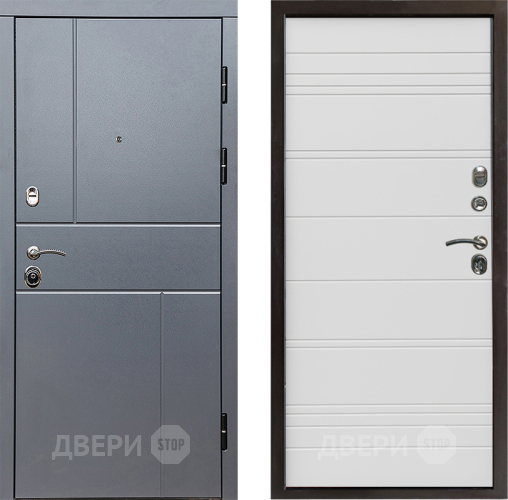 Входная металлическая Дверь Престиж Горизонт Грэй Line Белый в Жуковский
