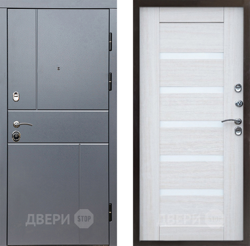 Входная металлическая Дверь Престиж Горизонт Грэй Царга Лиственница белая в Жуковский