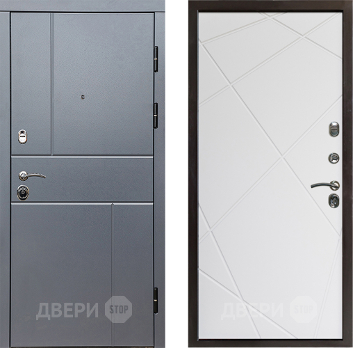Входная металлическая Дверь Престиж Горизонт Грэй Лучи Бетон белый в Жуковский