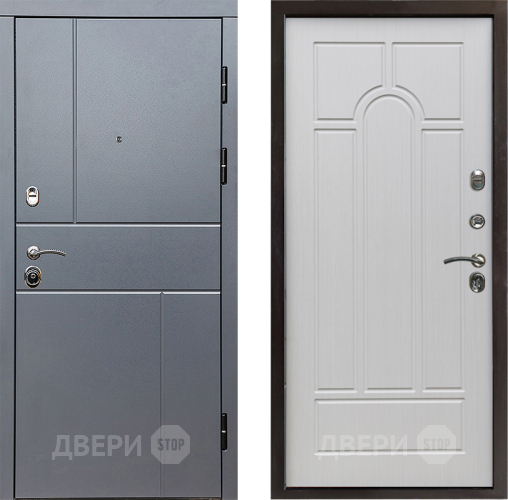 Входная металлическая Дверь Престиж Горизонт Грэй Арка Лиственница белая в Жуковский