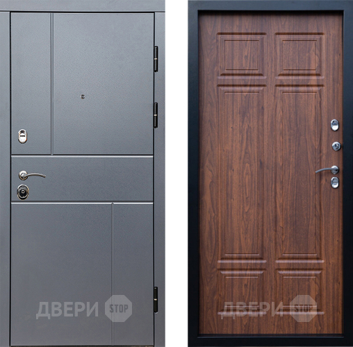 Входная металлическая Дверь Престиж Горизонт Грэй Премиум Орех темный в Жуковский
