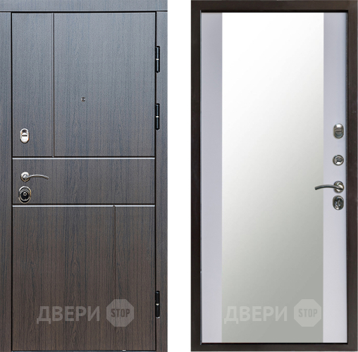 Входная металлическая Дверь Престиж Горизонт Венге Зеркало Белый софт в Жуковский