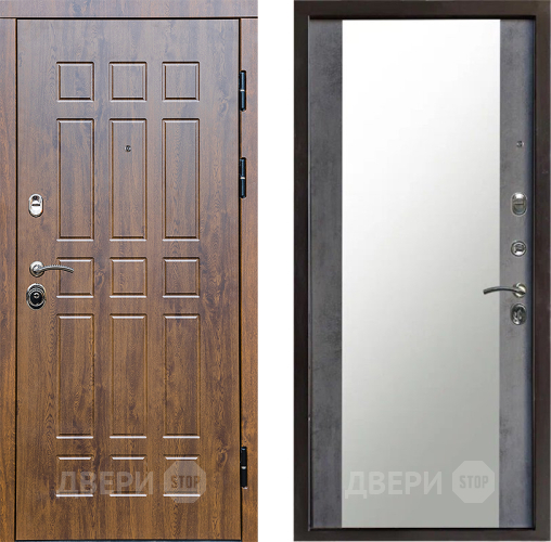 Входная металлическая Дверь Престиж Стандарт Зеркало Бетон темный в Жуковский