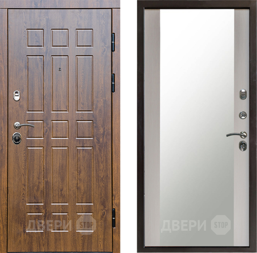 Входная металлическая Дверь Престиж Стандарт Зеркало Лиственница белая в Жуковский