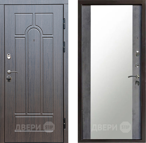 Входная металлическая Дверь Престиж Арка Зеркало Бетон темный в Жуковский