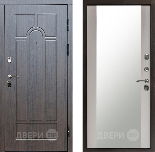 Входная металлическая Дверь Престиж Арка Зеркало Лиственница белая в Жуковский