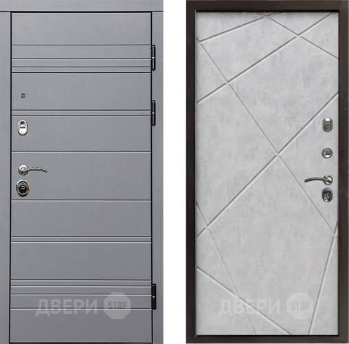 Входная металлическая Дверь Престиж Линия Грэй Лучи Бетон светлый в Жуковский