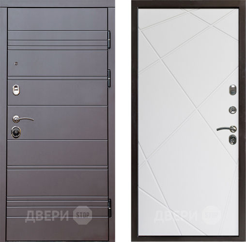 Входная металлическая Дверь Престиж Линия Браун Лучи Бетон белый в Жуковский