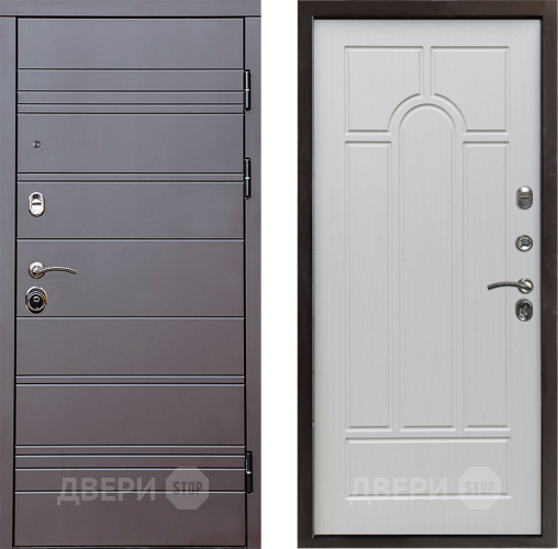 Входная металлическая Дверь Престиж Линия Браун Арка Лиственница белая в Жуковский