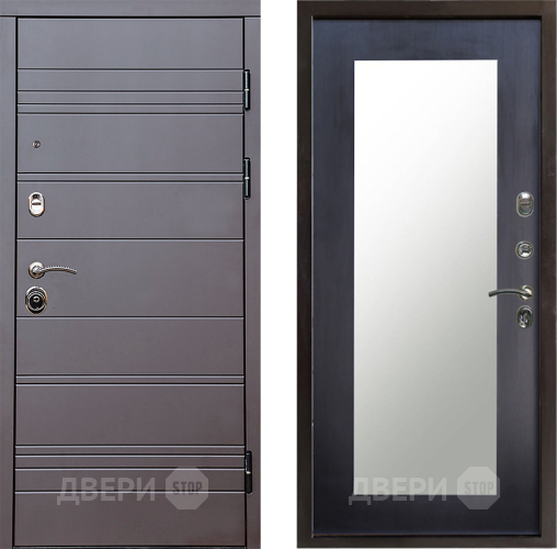 Входная металлическая Дверь Престиж Линия Браун Зеркло Пастораль Венге в Жуковский