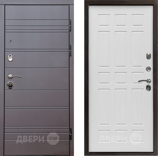 Входная металлическая Дверь Престиж Линия Браун Спарта Белое дерево в Жуковский