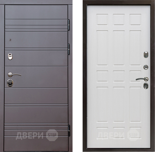 Входная металлическая Дверь Престиж Линия Браун Спарта Лиственница белая в Жуковский