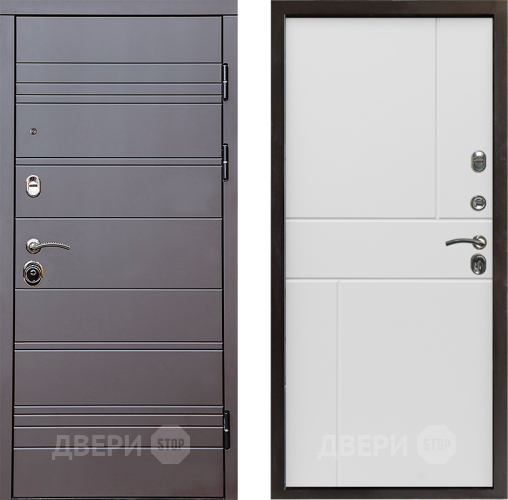 Входная металлическая Дверь Престиж Линия Браун Горизонт Бетон белый в Жуковский