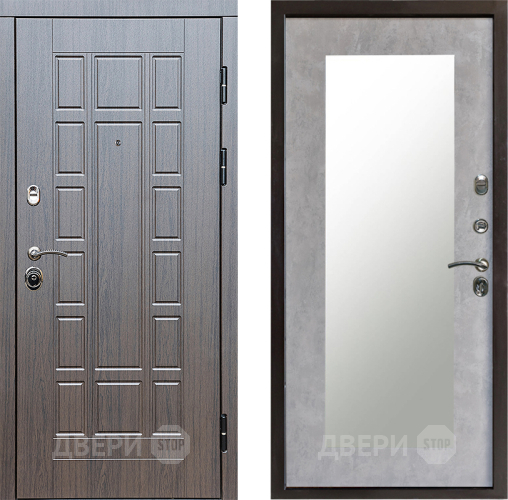Входная металлическая Дверь Престиж Престиж Зеркло Пастораль Бетон светлый в Жуковский