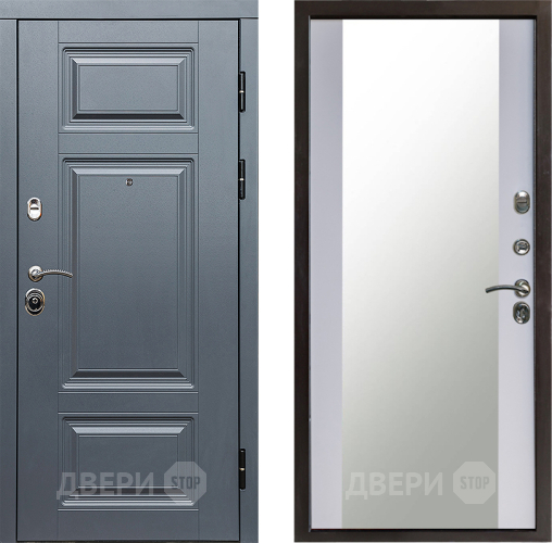 Входная металлическая Дверь Престиж Премиум Зеркало Белый софт в Жуковский