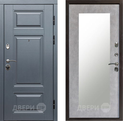 Входная металлическая Дверь Престиж Премиум Зеркло Пастораль Бетон светлый в Жуковский