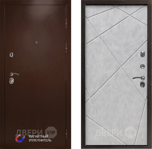 Входная металлическая Дверь Престиж Медь Лучи Бетон светлый в Жуковский