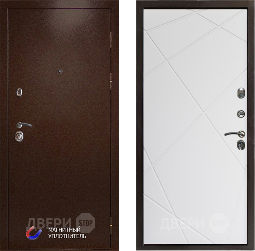 Входная металлическая Дверь Престиж Медь Лучи Бетон белый в Жуковский