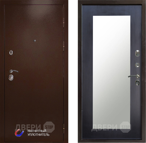 Входная металлическая Дверь Престиж Медь Зеркло Пастораль Венге в Жуковский