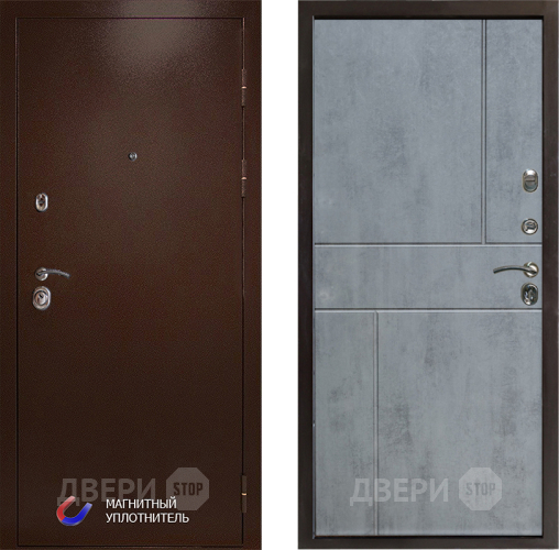 Входная металлическая Дверь Престиж Медь Горизонт Бетон темный в Жуковский