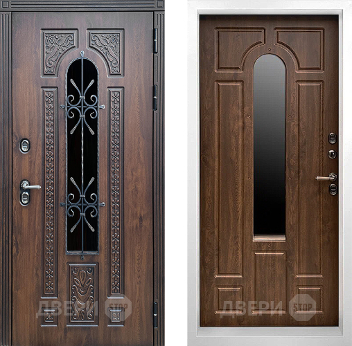 Входная металлическая Дверь Престиж TERMO с терморазрывом Лацио Дуб White с окном и ковкой Дуб в Жуковский
