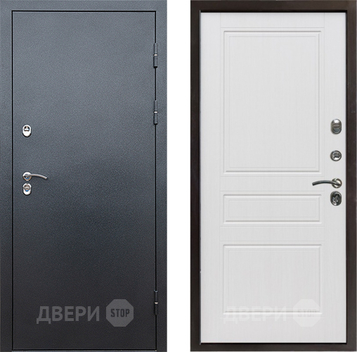 Входная металлическая Дверь Престиж TERMO с терморазрывом Снегирь Серебро Классика Белое дерево в Жуковский