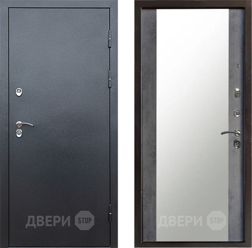 Дверь Престиж TERMO с терморазрывом Снегирь Серебро Зеркало Бетон темный в Жуковский