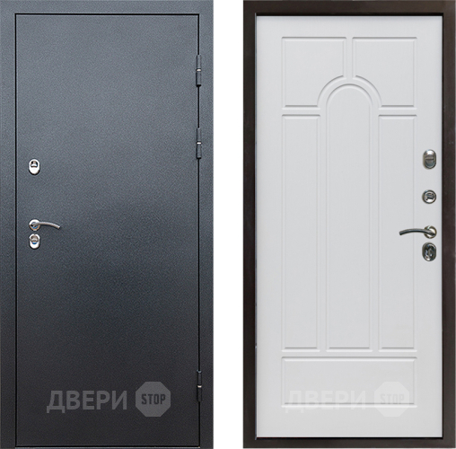 Входная металлическая Дверь Престиж TERMO с терморазрывом Снегирь Серебро Арка Белое дерево в Жуковский