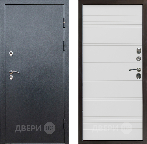 Входная металлическая Дверь Престиж TERMO с терморазрывом Снегирь Серебро Line Белый в Жуковский