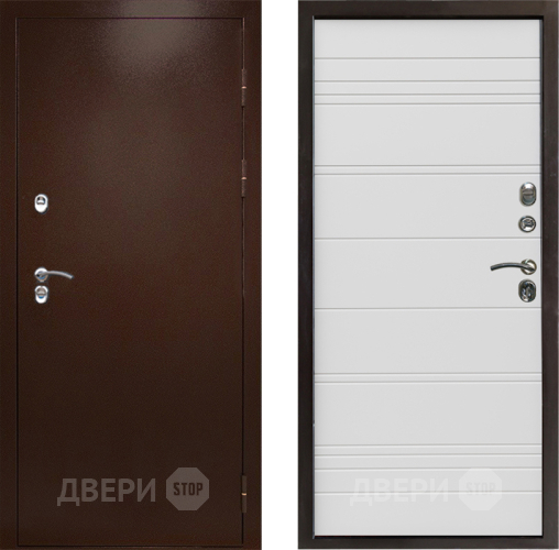 Входная металлическая Дверь Престиж TERMO с терморазрывом Снегирь Медь Line Белый в Жуковский
