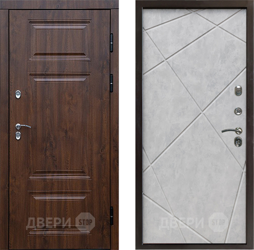 Входная металлическая Дверь Престиж TERMO с терморазрывом Премиум Орех Лучи Бетон светлый в Жуковский