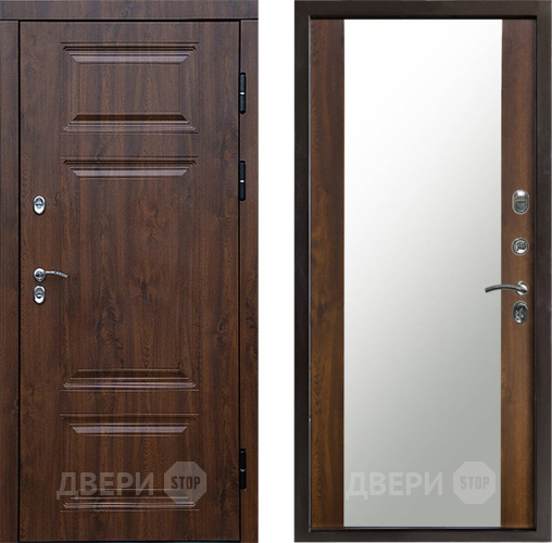 Входная металлическая Дверь Престиж TERMO с терморазрывом Премиум Орех Зеркало Дуб в Жуковский