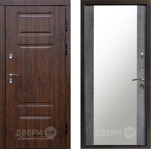 Входная металлическая Дверь Престиж TERMO с терморазрывом Премиум Орех Зеркало Бетон темный в Жуковский