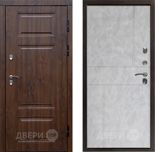 Входная металлическая Дверь Престиж TERMO с терморазрывом Премиум Орех Горизонт Бетон светлый в Жуковский