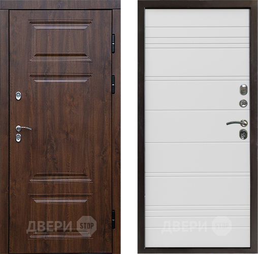 Входная металлическая Дверь Престиж TERMO с терморазрывом Премиум Орех Line Белый в Жуковский