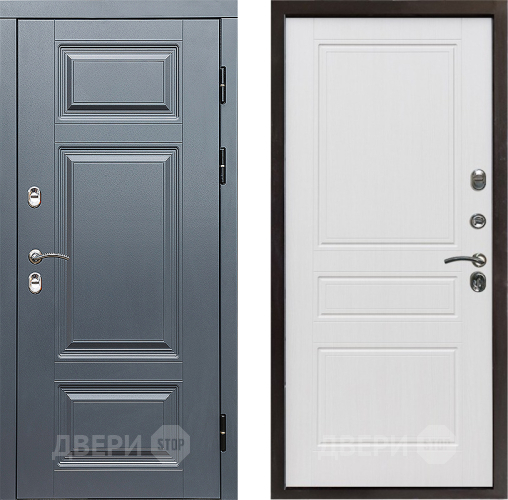 Входная металлическая Дверь Престиж TERMO с терморазрывом Премиум Грэй Классика Белое дерево в Жуковский