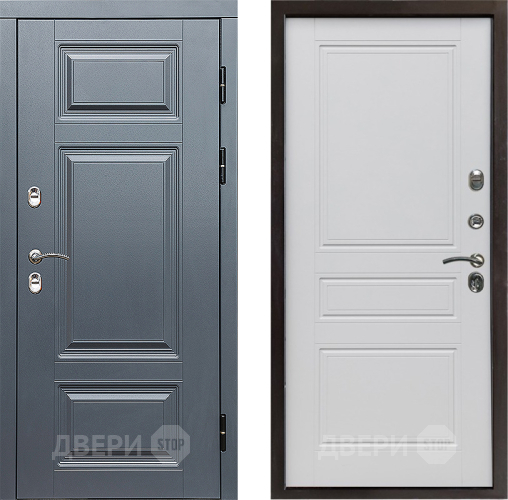 Входная металлическая Дверь Престиж TERMO с терморазрывом Премиум Грэй Классика Белый матовый в Жуковский