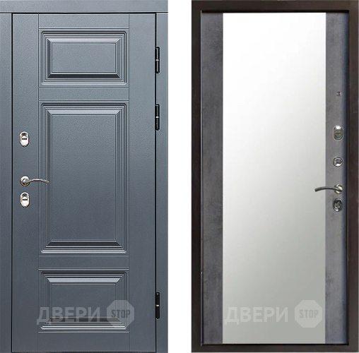 Входная металлическая Дверь Престиж TERMO с терморазрывом Премиум Грэй Зеркало Бетон темный в Жуковский