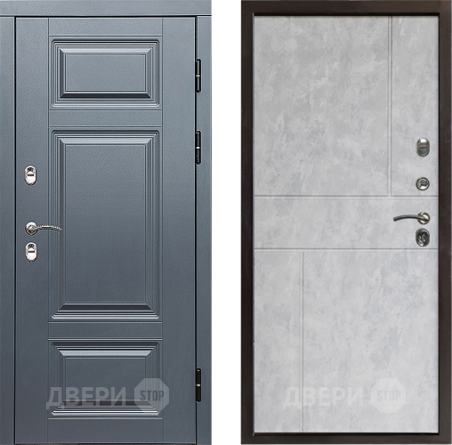 Входная металлическая Дверь Престиж TERMO с терморазрывом Премиум Грэй Горизонт Бетон светлый в Жуковский