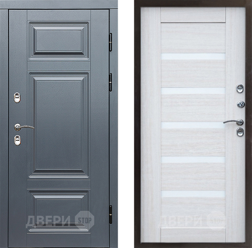 Входная металлическая Дверь Престиж TERMO с терморазрывом Премиум Грэй Царга Лиственница белая в Жуковский