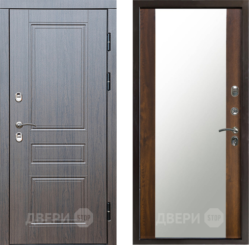 Входная металлическая Дверь Престиж TERMO с терморазрывом Классика Зеркало Дуб в Жуковский