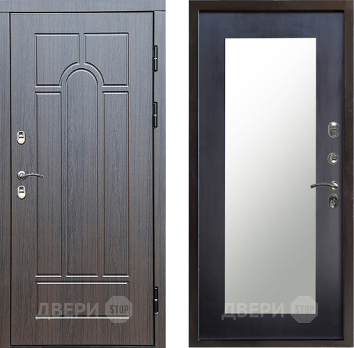 Входная металлическая Дверь Престиж TERMO с терморазрывом Арка Зеркало пастораль Венге в Жуковский