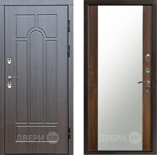 Входная металлическая Дверь Престиж TERMO с терморазрывом Арка Зеркало Дуб в Жуковский
