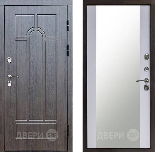 Входная металлическая Дверь Престиж TERMO с терморазрывом Арка Зеркало Белый софт в Жуковский