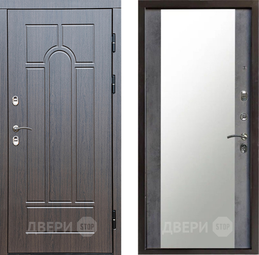 Входная металлическая Дверь Престиж TERMO с терморазрывом Арка Зеркало Бетон темный в Жуковский
