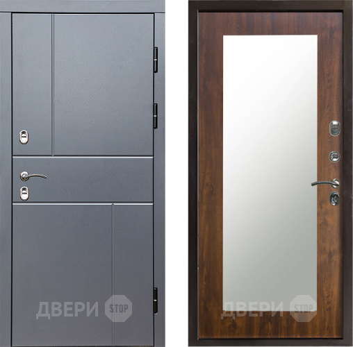 Входная металлическая Дверь Престиж TERMO с терморазрывом Горизонт Грэй Зеркало пастораль Дуб в Жуковский
