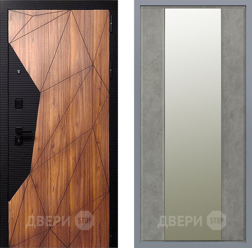 Дверь Заводские двери Морра Зеркало Макси Бетон темный в Жуковский